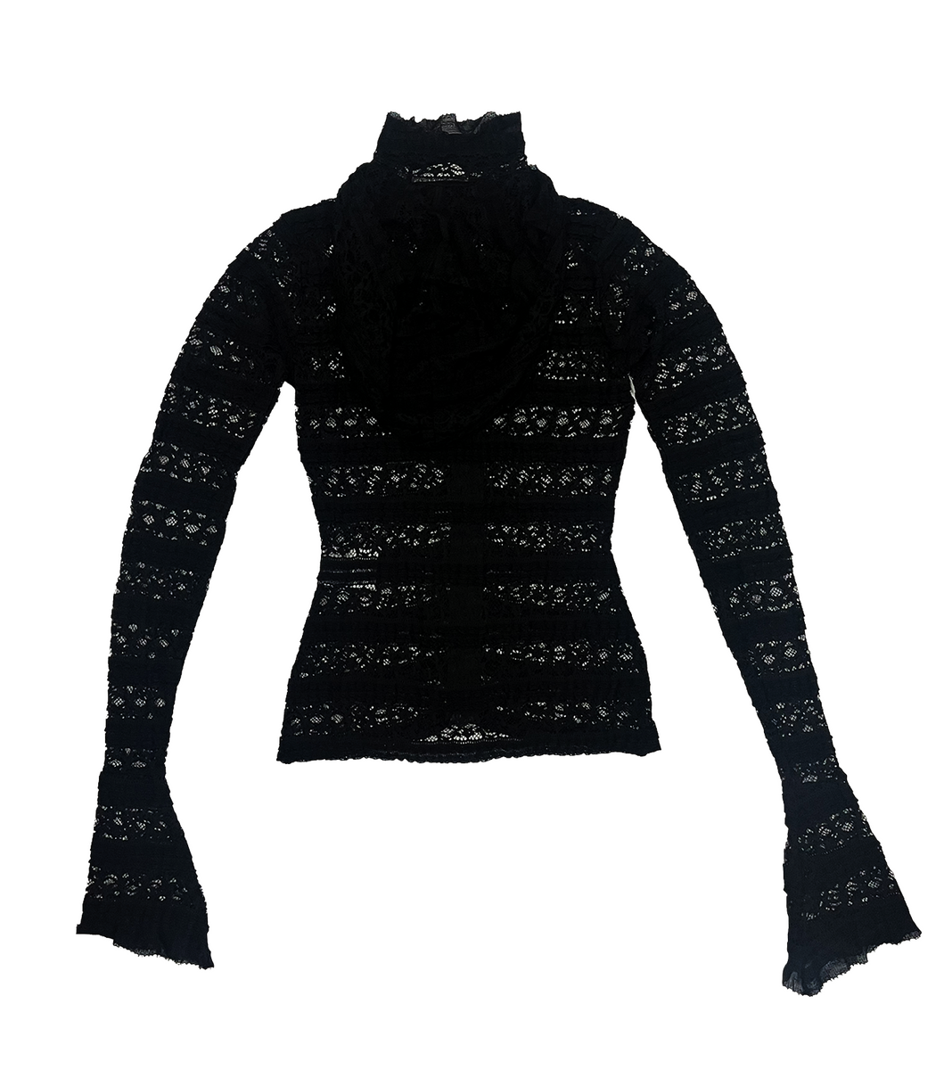 Lace Zipped Hoodie - Black – Kathleen