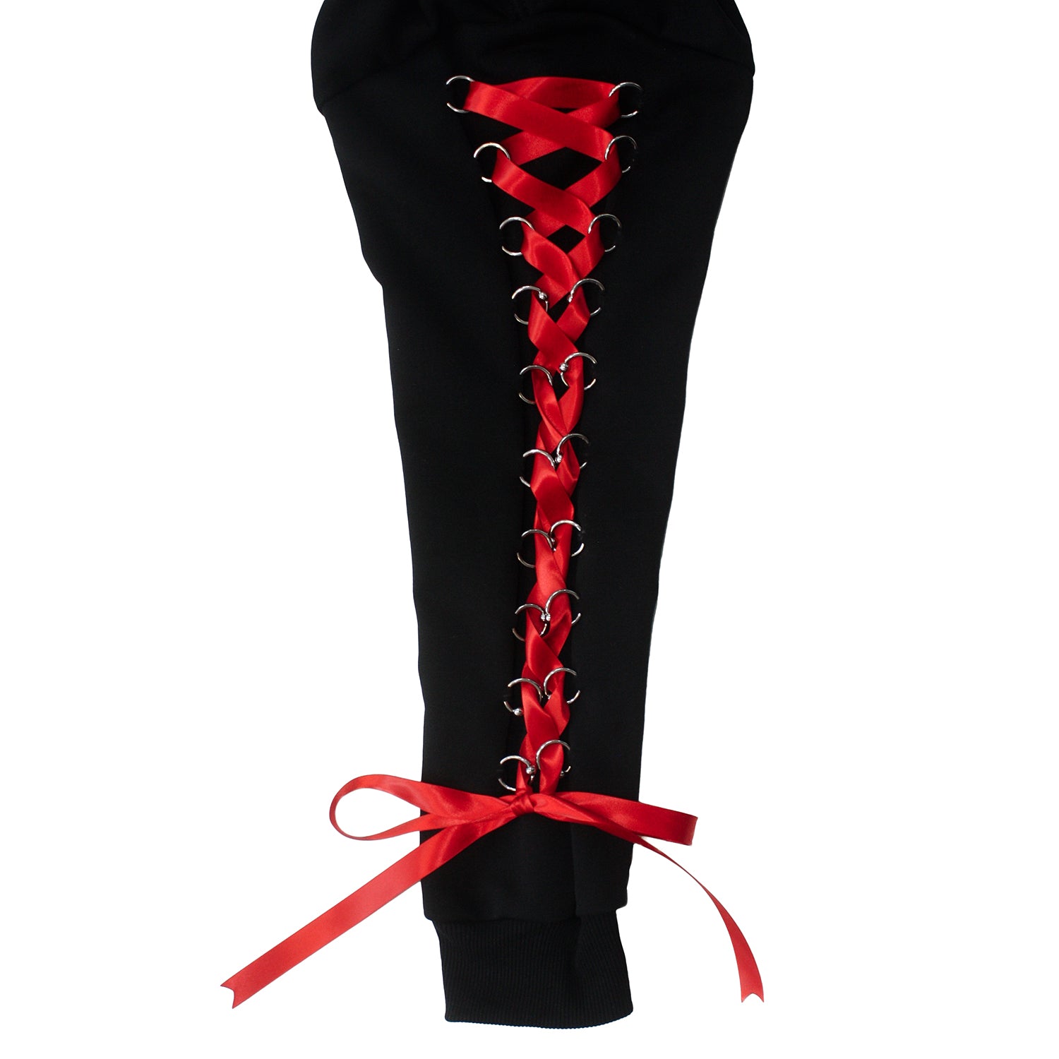Play Piercing Sleeves Devil Hoodie - Black & Red