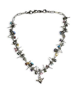 Rainbow Jewel Spike Necklace