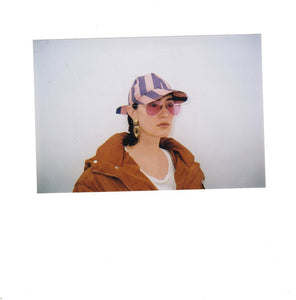 hat, tie hat, striped soft tie cap, rosie la jaguara