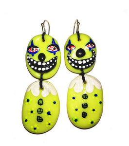 Kathleen, Shop Kathleen, Los Angeles, Kathleen, Boutique, Handmade Earrings, Independent artist, independent designer, independent boutique, independent jewelry, epoxy, resin, polymer earrings, choker, sculpey beads, handpainted, SKARED, Australia jewelry, Melbourne Jewelry, clown earrings, halloween earrings, SKARED earrings, sculpey earrings, hook earrings, neon earrings