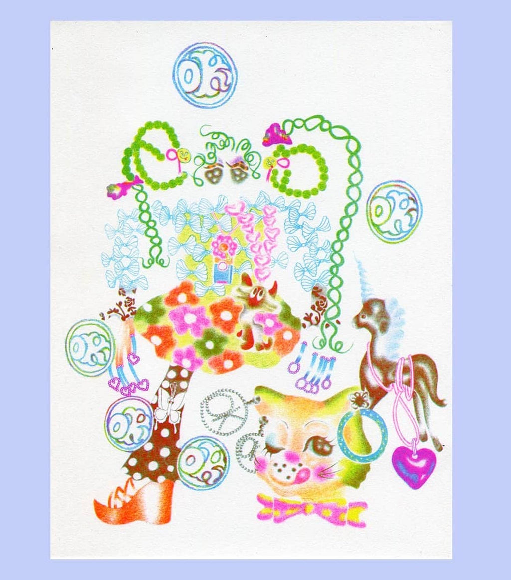 Risograph, Color risograph, Print, Poster, Artwork, ScreenprintKathleen, Kathleen Los Angeles, Independent Boutique, Independent Artist, Los Angeles Boutique, Ema Gaspar, Ema B G, Heart print, small artist print