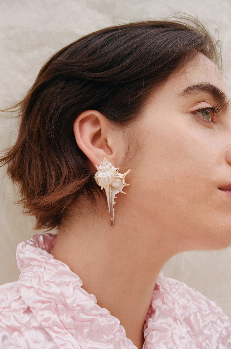 earrings, shell earrings, pearl earrings, kunst, shop kunst, kathleen, los angeles, boutique, upcycling, recycled 