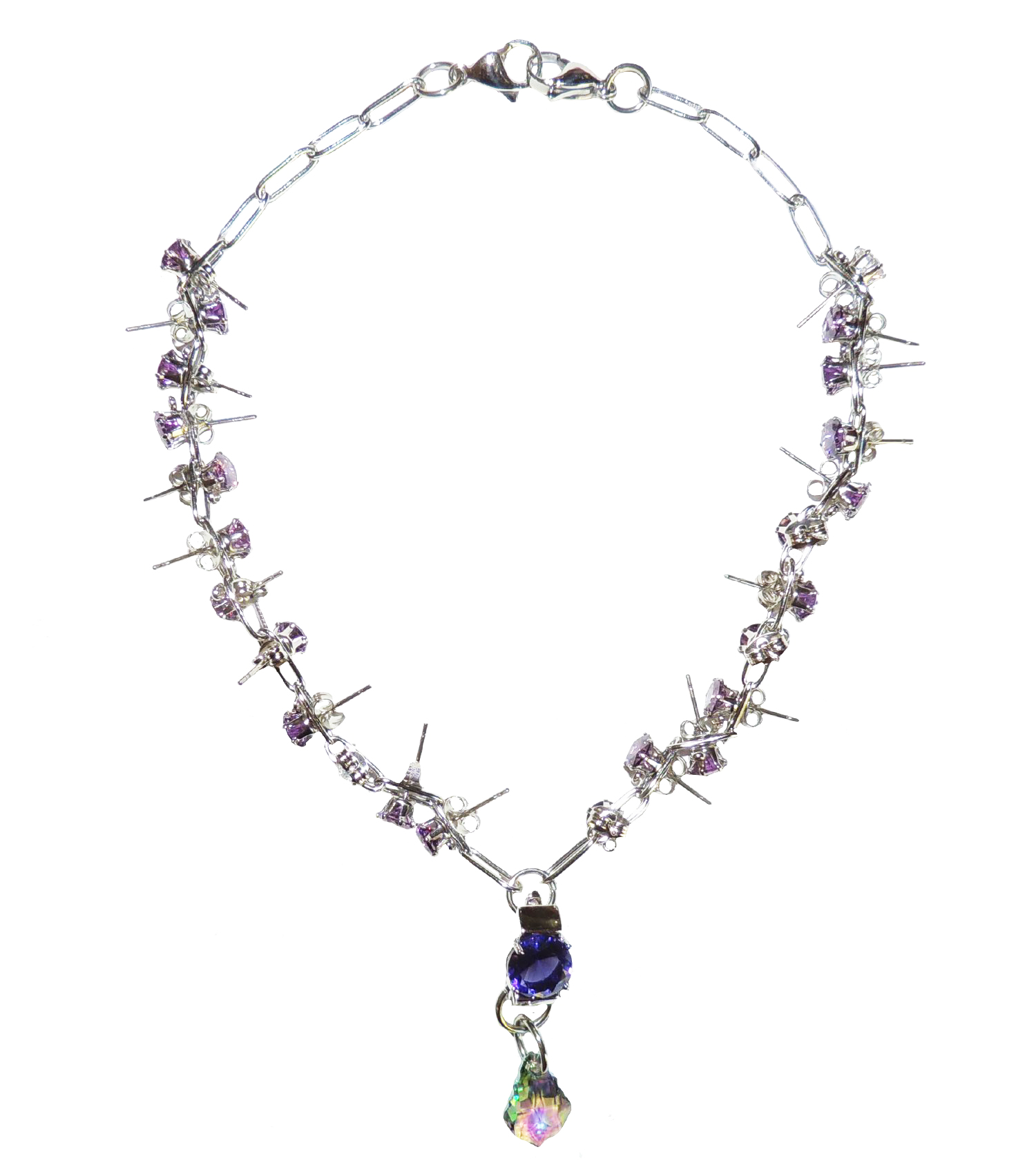 emma pryde, choker, handmade, los angeles boutique, kathleen, kathleen los angeles, necklace, studs, spike, spike choker, earring, jewels, purple, sparkle, crystal necklace, Madison, Wisconsin, Wisconsin artist