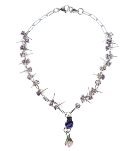 emma pryde, choker, handmade, los angeles boutique, kathleen, kathleen los angeles, necklace, studs, spike, spike choker, earring, jewels, purple, sparkle, crystal necklace, Madison, Wisconsin, Wisconsin artist