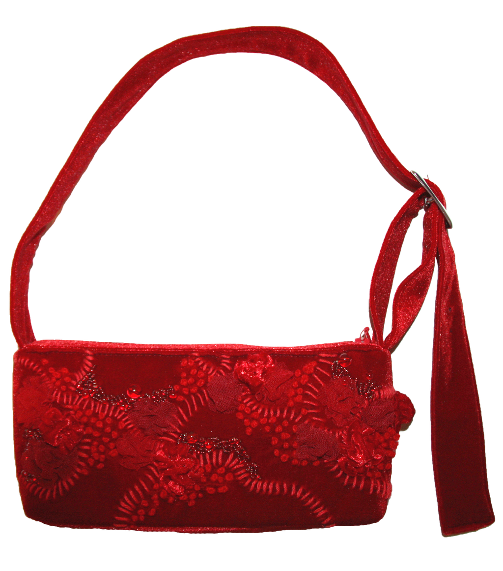 Matilda Aberg, Mini Bag, 90s Handbag, Sustainable Designer, Independent Designer, Stockholm Designer, Independent Fashion, Kathleen, Shop Kathleen, Kathleen Los Angeles, Los Angeles Boutique, Independent Boutique, Crushed Velvet Bag, Red Handbag, Embroidered Bag, Beaded Bag, Beaded Flowers, Floral Handbag, Flower  Handbag, Mini Bag, Recycled Fabric, Upcycled