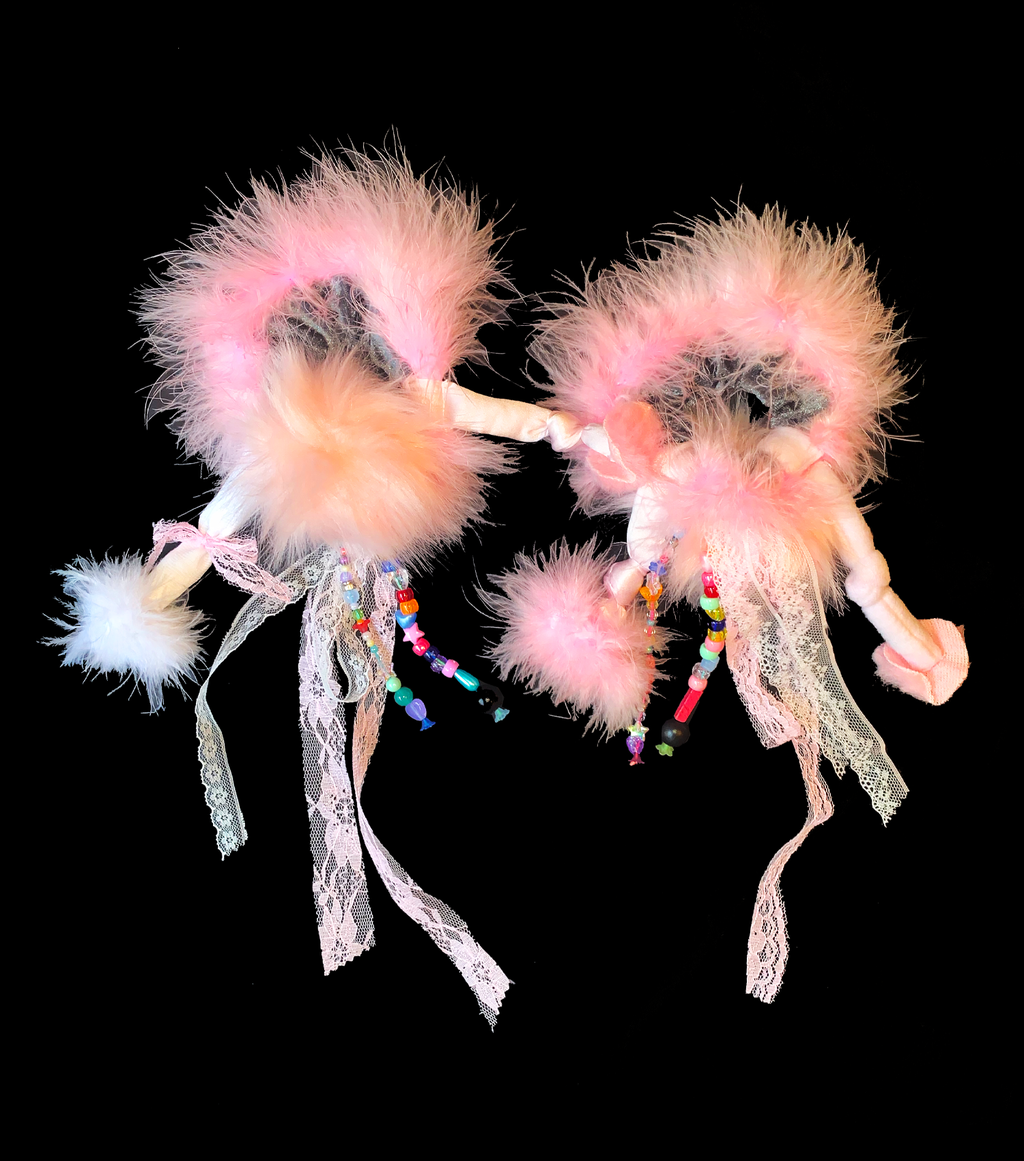 claire barrow, hair accessories, scrunchies, hair extensions, hair pieces, raver hair, harajuku hair, jfashion, rave accessories, CB, independent artist, independent designer