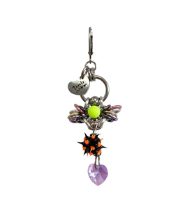 Closet children, earring, earrings, jewelry, made in Singapore, Singapore, handmade, one of a kind, stainless steel, anodized aluminum, titanium, Swarovski, crystal, gem, hoop, pink, purple, aurora lights, Los Angeles, shop Kathleen, Kathleen, spikey earring