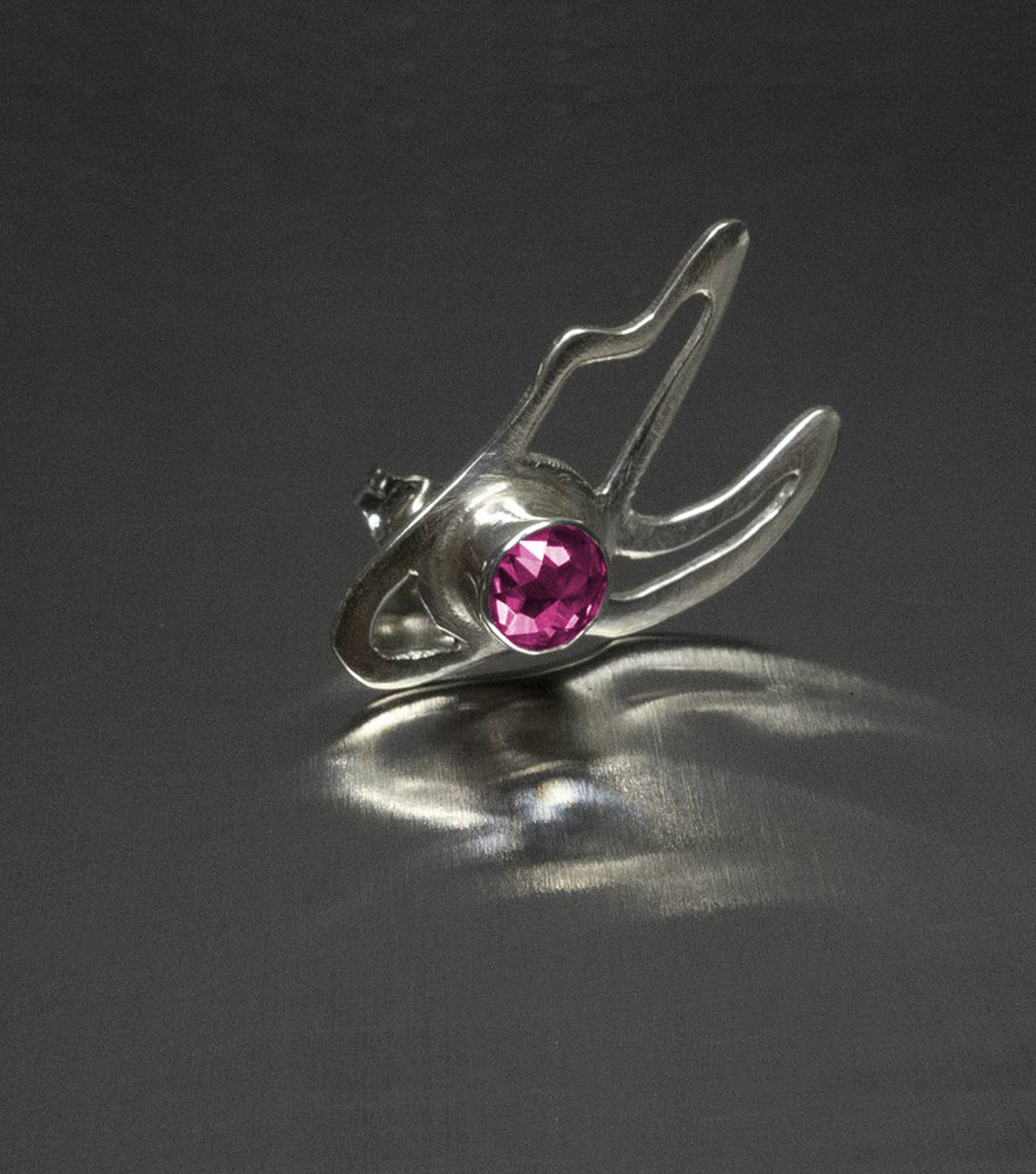Jewelry, Los Angeles Jewelry, Kathleen, Shop Kathleen, Los Angeles, Kathleen, Boutique, independent artist, small business, handmade earrings, stone earrings, sterling silver earrings, cz earrings, pink stone, cz stone, synthetic stone, peridot earrings, hot pink earring, green earring, chartreuse earring, elf earring, single stud, fantasy jewelry, silver stud, Arizona jewelry, small batch, sustainable jewelry, tarturyar, fairy earring