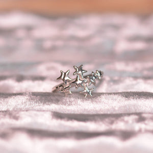 Loneru, Lonerü, sterling silver ring, star jewelry, vermont jewelry, sterling silver star ring, kathleen, kathleen los angeles, independent boutique, independent artist, independent designer, handmade jewelry, los angeles boutique, shooting star ring, silver ring, stars ring