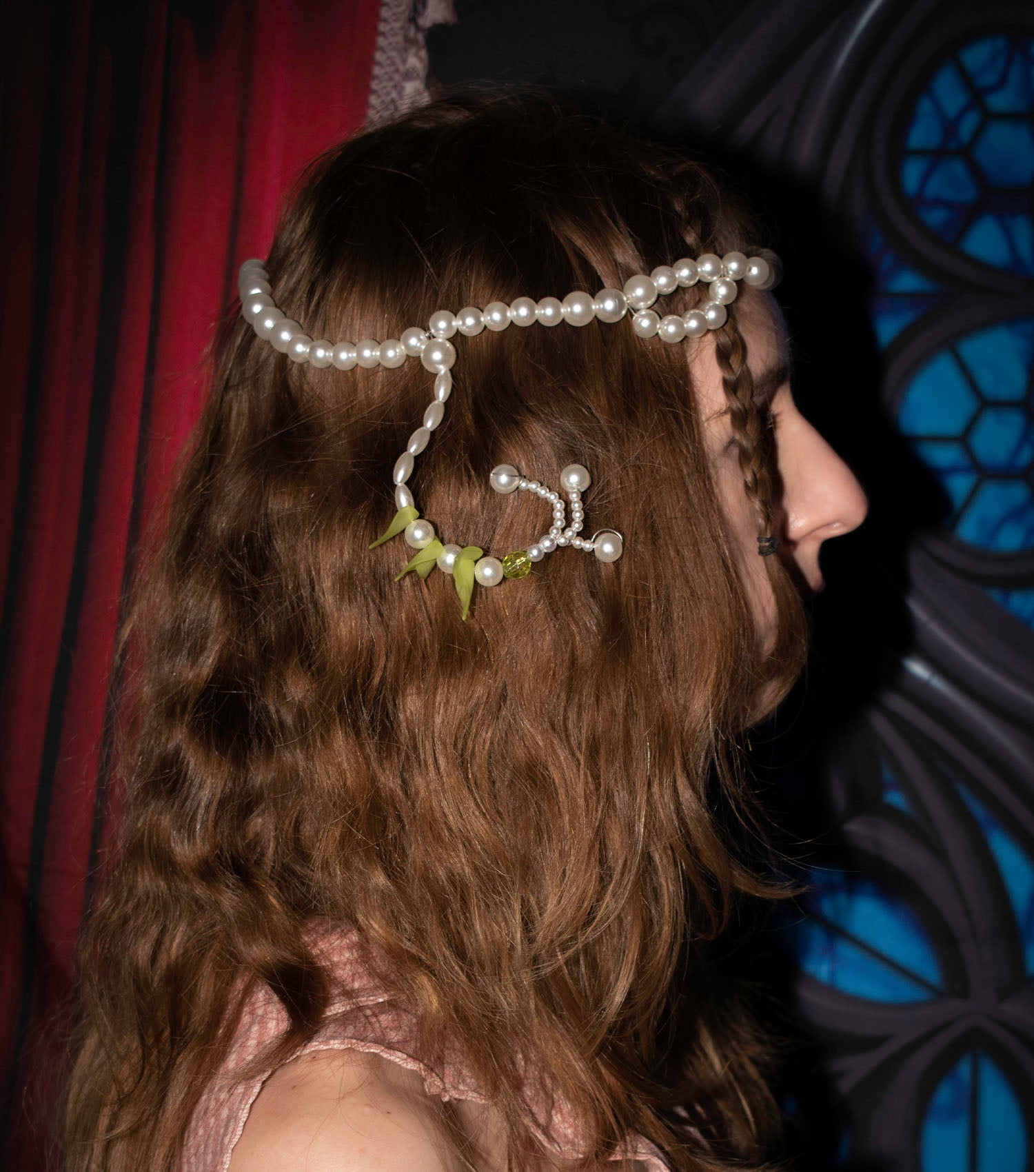 Deska, Deska Jewelry, Pearl, Headpiece, Head Jewelry, Hair Jewelry, Handmade, Los Angeles, Los Angeles Boutique, Independent Designer, Independent Artist, Kathleen, Shop Kathleen, Kathleen Los Angeles, Costume Headpiece, Costume Jewelry