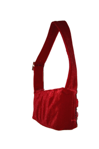 Matilda Aberg, Mini Bag, 90s Handbag, Sustainable Designer, Independent Designer, Stockholm Designer, Independent Fashion, Kathleen, Shop Kathleen, Kathleen Los Angeles, Los Angeles Boutique, Independent Boutique, Crushed Velvet Bag, Red Handbag, Embroidered Bag, Beaded Bag, Beaded Flowers, Floral Handbag, Flower Handbag, Mini Bag, Recycled Fabric, Upcycled