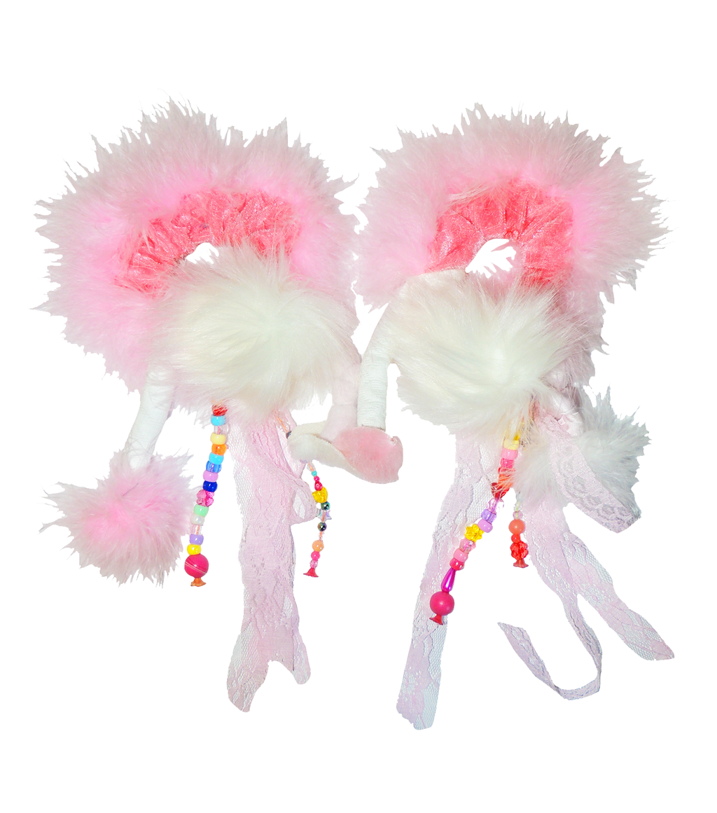 claire barrow, hair accessories, scrunchies, hair extensions, hair pieces, raver hair, harajuku hair, jfashion, rave accessories, CB, independent artist, independent designer