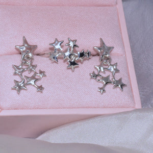 Loneru, Lonerü, sterling silver ring, star jewelry, vermont jewelry, sterling silver star ring, kathleen, kathleen los angeles, independent boutique, independent artist, independent designer, handmade jewelry, los angeles boutique, shooting star ring, silver ring, stars ring
