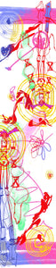  Gabrielle Rosenstein, Elf, printed, Kathleen, Kathleen Los Angeles, Independent Boutique, Independent Artist, Los Angeles Boutique, Independent Designer, Los Angeles Artist, independent fashion, hand drawn, artist scarf, lady scrarf, plush scarf, furry scarf, fuzzy scarf, fairy scarf, alien scarf, drawing scarf, pink scarf, white orange scarf, reversible scarf, swirl scarf, alien scarf, doodle scarf, butterfly scarf, 