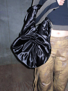silky bag, satin bag, upcycled bag, mini bag, silk bag, baguette bag, kathleen, kathleen los angeles, shop kathleen, shop kathleen, independent designer, one of a kind, ribbon bag, hobo bag, circle bag, scrunch bag, room shop, room shop vitage