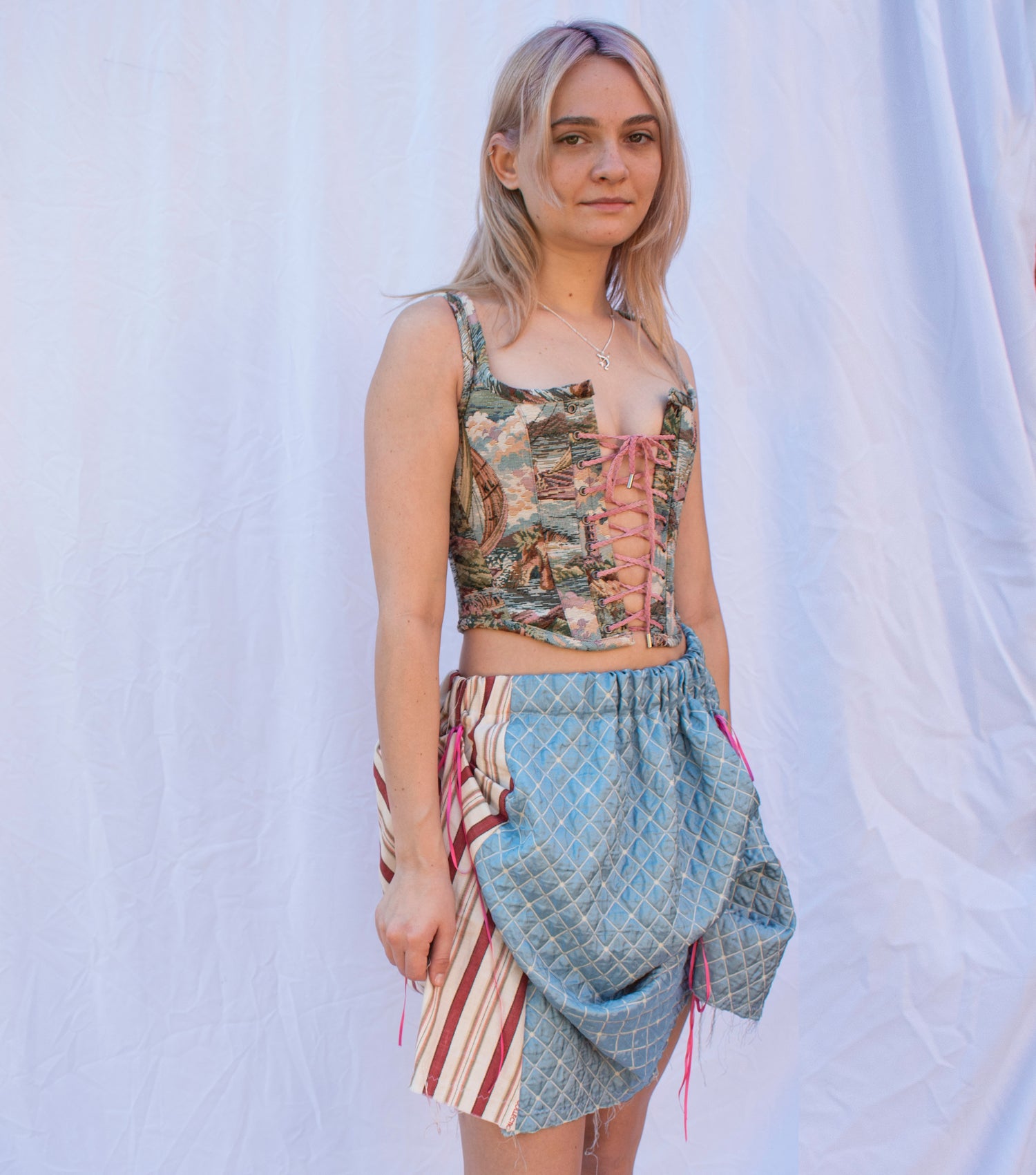 Kathleen, Kathleen Los Angeles, Los Angeles Boutique, all is a gentle spring,  empire dress, elizabethan, independent designer, made in australia, elizabethan corset, tapestry corset, boned corset, lace up corset
