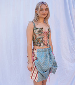 Kathleen, Kathleen Los Angeles, Los Angeles Boutique, all is a gentle spring,  empire dress, elizabethan, independent designer, made in australia, elizabethan corset, tapestry corset, boned corset, lace up corset