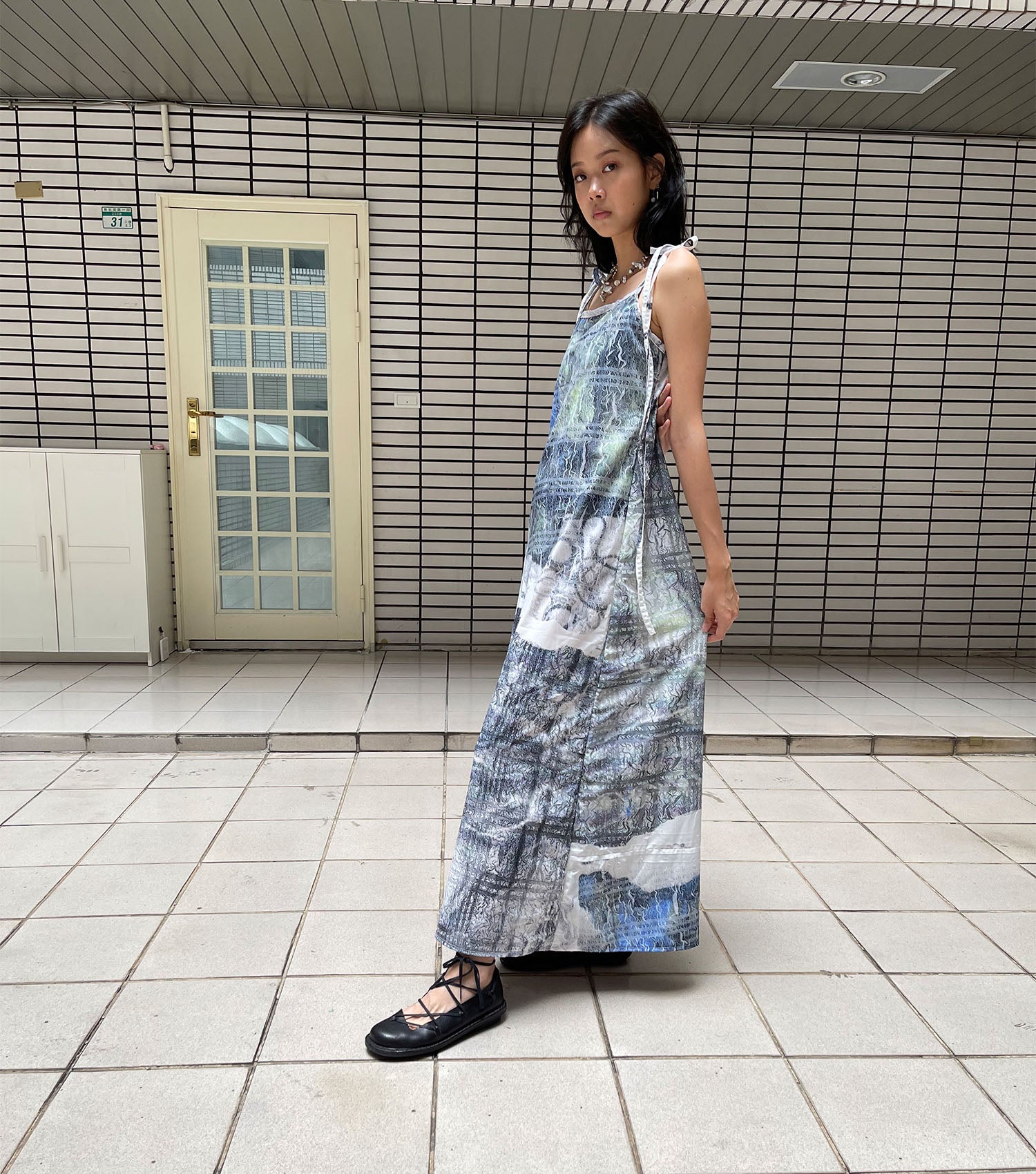Sophie wang, Los Angeles, Kathleen, shop Kathleen, taiwan Taipei, rise, Rhode Island School of design, art, digital art, digital print, made in Taiwan, glam cult magazine, metal magazine, experimental, experimental fashion, sacred objects, trinkets, artist, designer, knitwear, print design, dress, dresses, mid length, tank, summer, summer dress, printed dress, handmade, one of a kind
