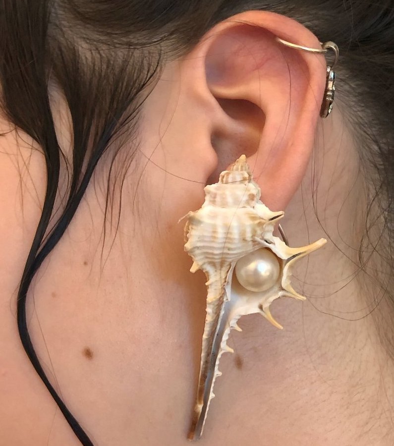 earrings, shell earrings, pearl earrings, kunst, shop kunst, kathleen, los angeles, boutique, upcycling, recycled 