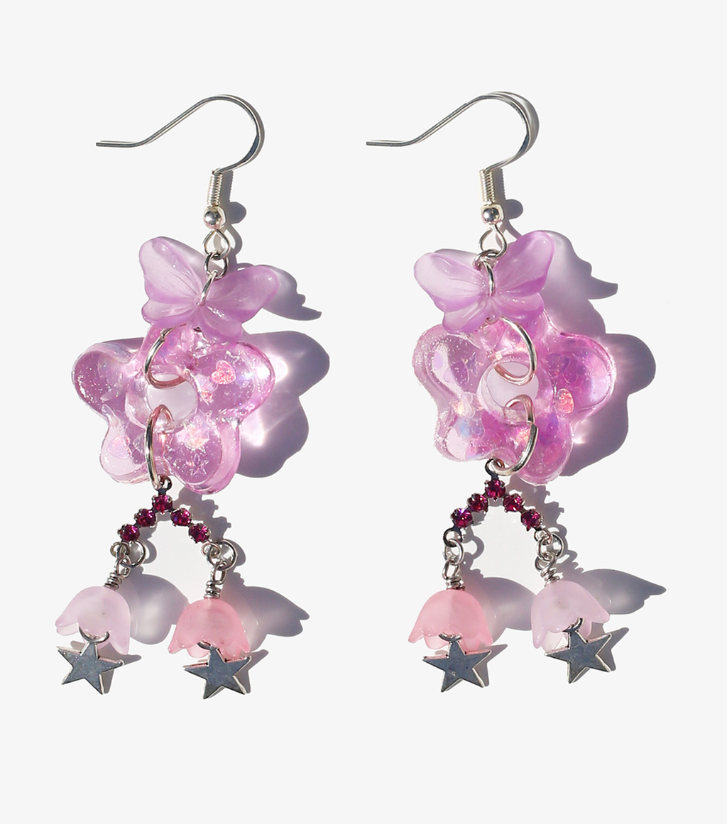 Joey Shares, Resin Earrings, Handmade, Los Angeles, Kathleen, Shop Kathleen, resin, jewelry, flower, charms, handmade, beads, heart, y2k, belly ring, navel piercing, navel ring, jewelry, cow print, belly button