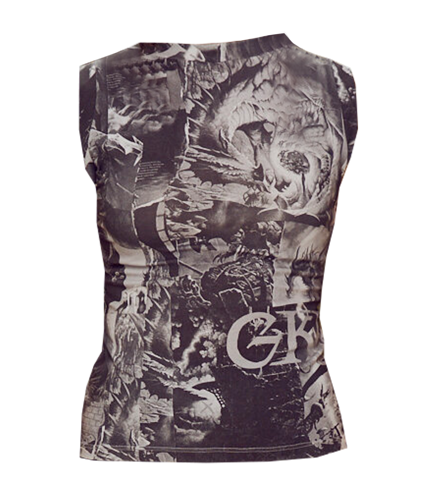 GKA, gautam Kapoor, made in Australia, Australia, australian designer, Melbourne, made in Melbourne, Melbourne designer, graphic, digital, digital print, fantasy, dark fantasy, black and white, tank, top, tank top, graphic print, print, cotton, Los Angeles, Kathleen