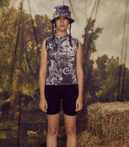 GKA, gautam Kapoor, made in Australia, Australia, australian designer, Melbourne, made in Melbourne, Melbourne designer, graphic, digital, digital print, fantasy, dark fantasy, black and white, tank, top, tank top, graphic print, print, cotton, Los Angeles, Kathleen