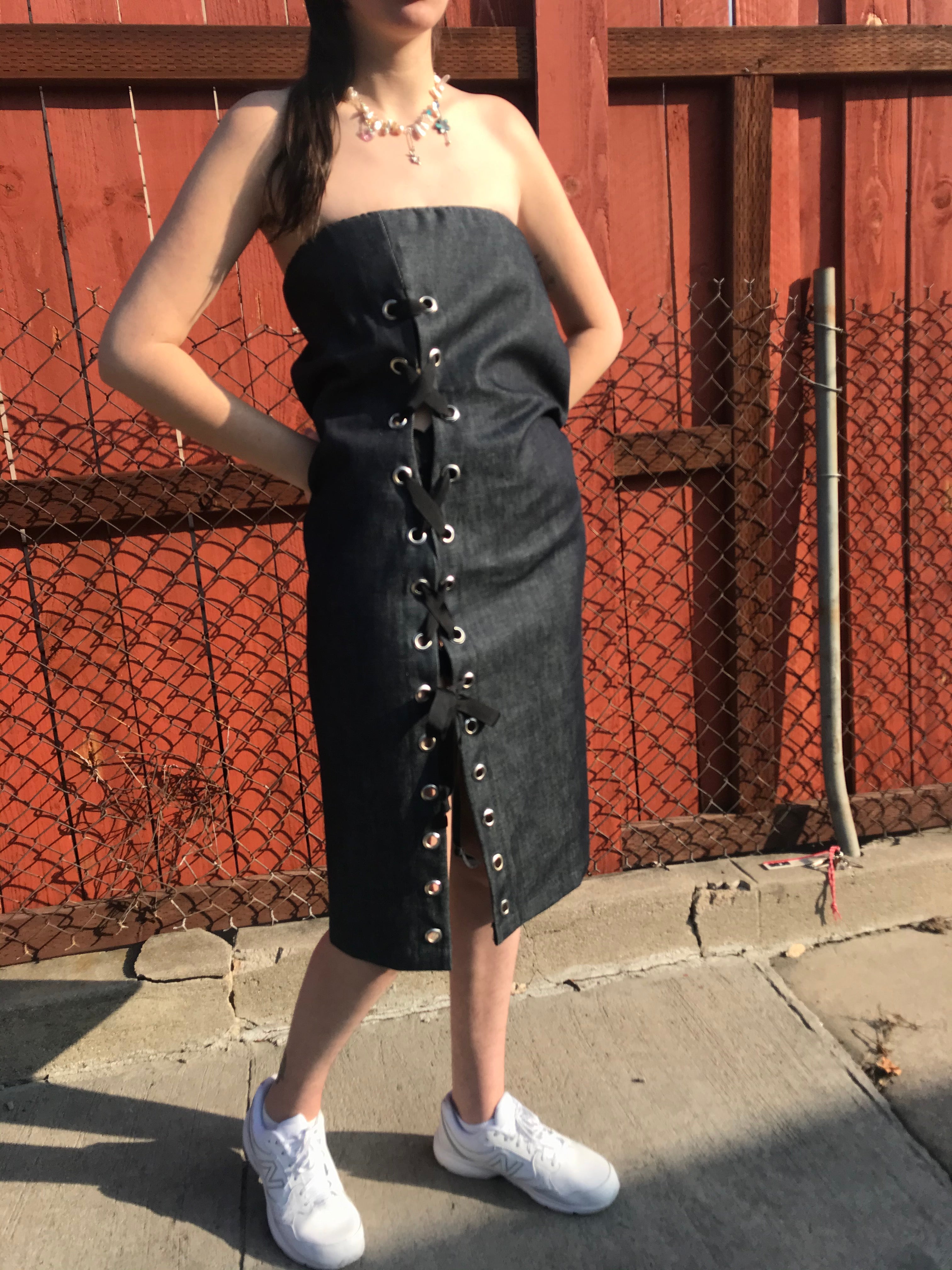 Bite Dress, Ka He, Los Angeles, Lace-Up, Kathleen Los Angeles
