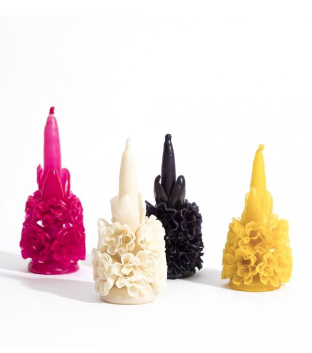 art objects, aesa, beeswax candle, homemade candle, baby bouquet candle, oaxaca