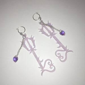 earrings, emma pryde, handmade, keyblade, kingdom hearts, shop kathleen, kathleen, los angeles