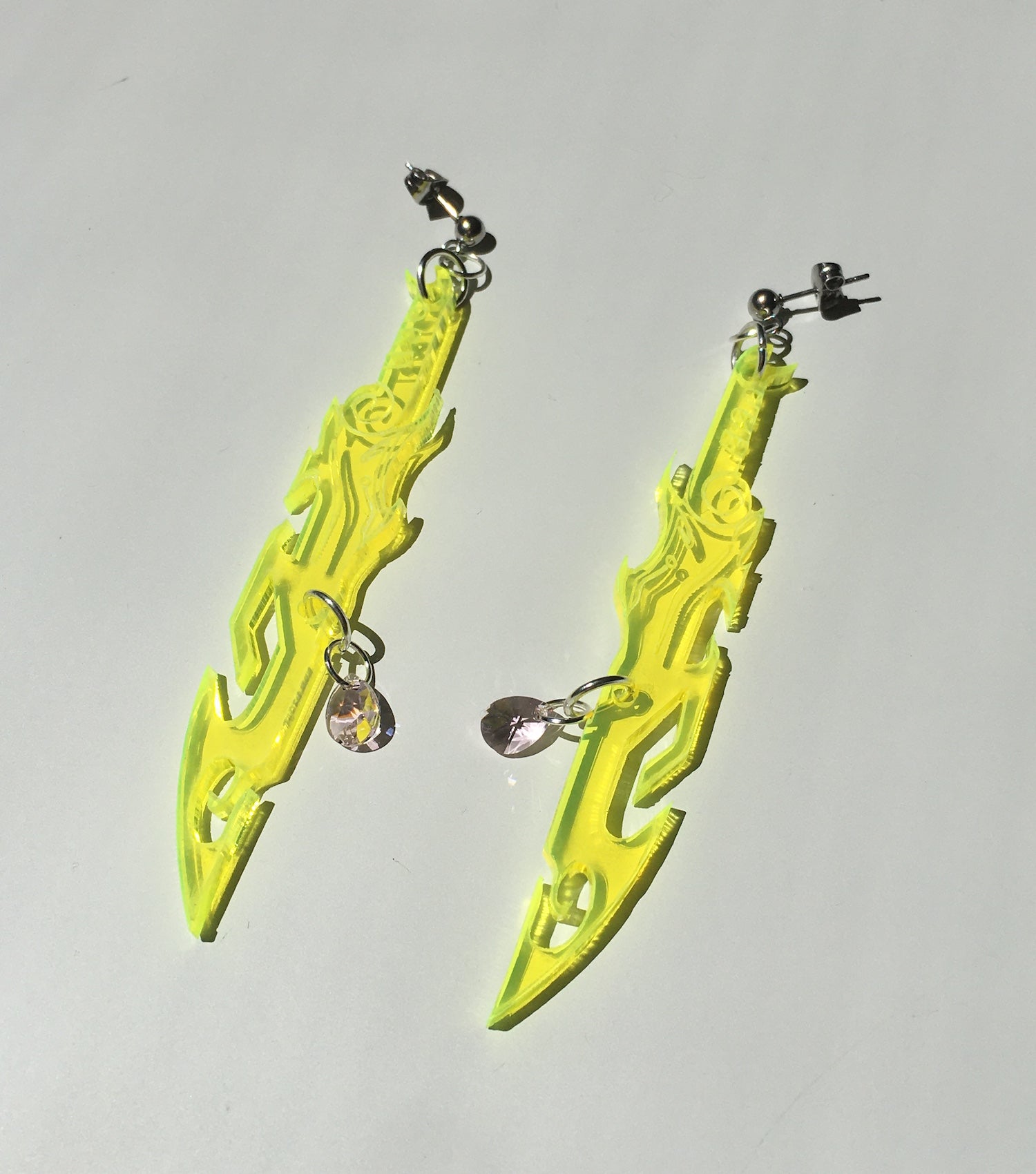 earrings, emma pryde, handmade, dagger, sword, shop kathleen, kathleen, los angeles, handmade, crystal, lasercut