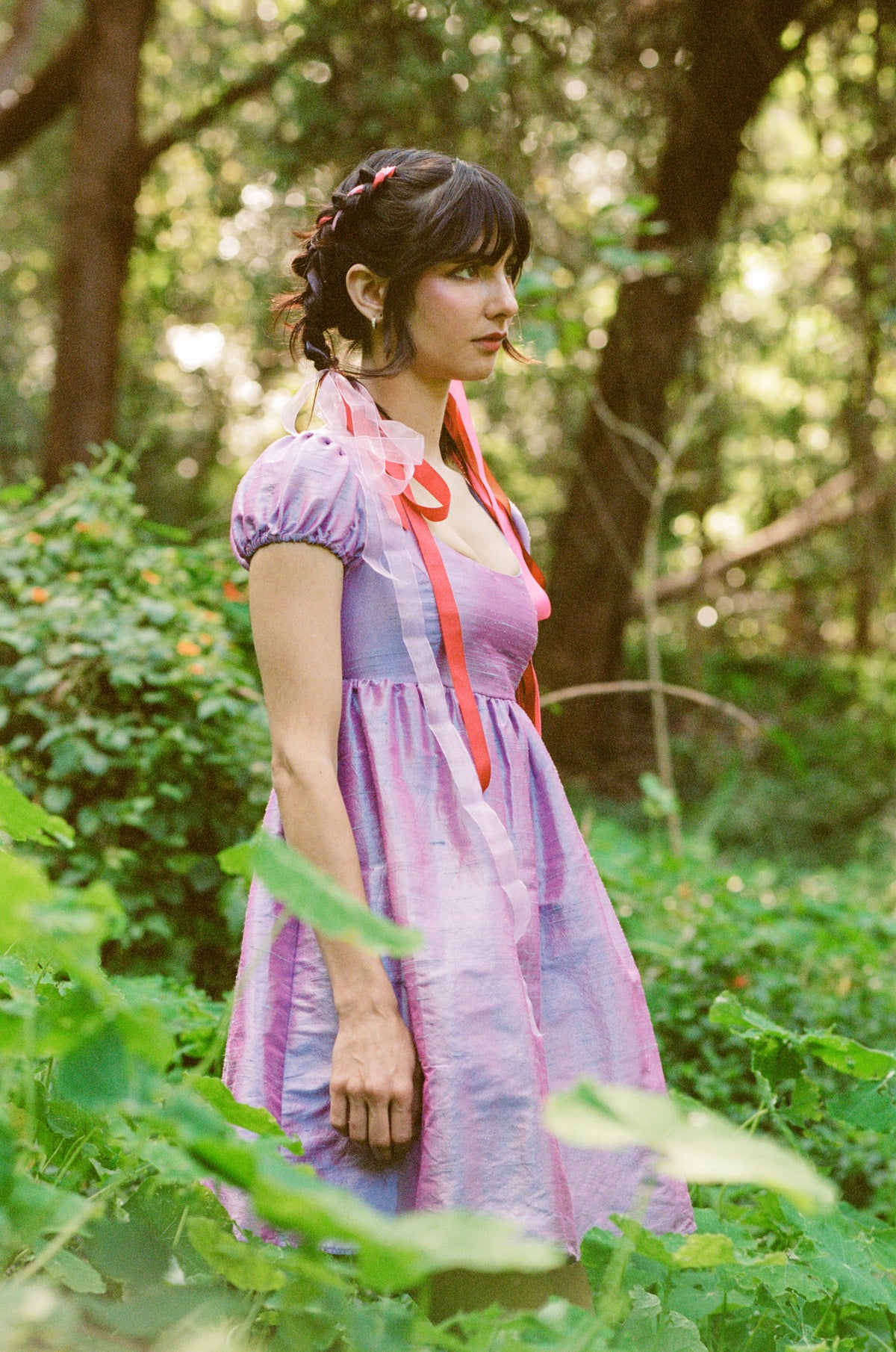Kathleen, Kathleen Los Angeles, Los Angeles Boutique, all is a gentle spring, silk dress, dupioni dress, silk dupion, empire dress, elizabethan dress, princess seam, puff sleeves, empire dress, independent designer, made in australia