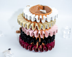 handmade leather ruff collars, katy mcroberts, choker, collar