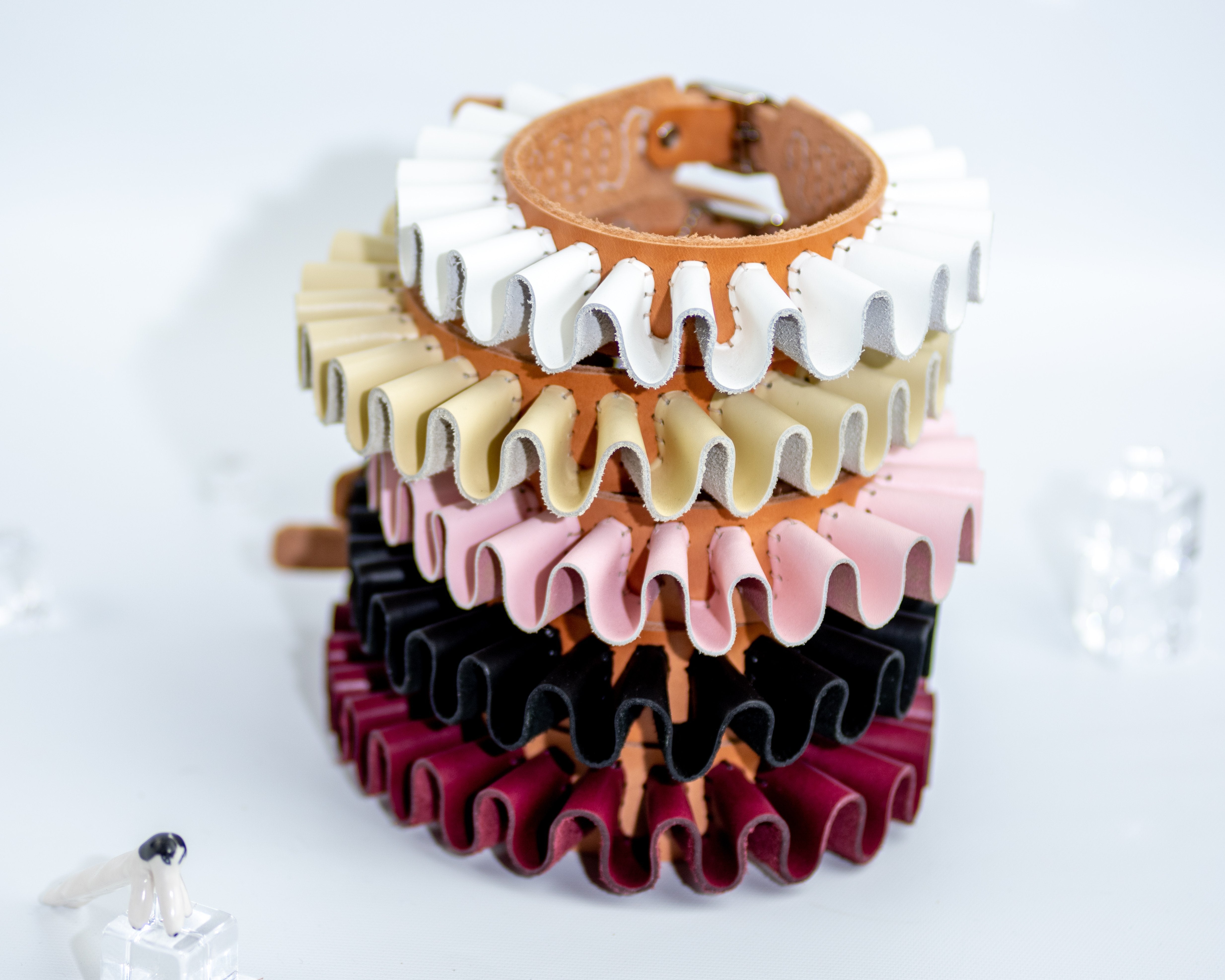 handmade leather ruff collars, katy mcroberts, choker, collar