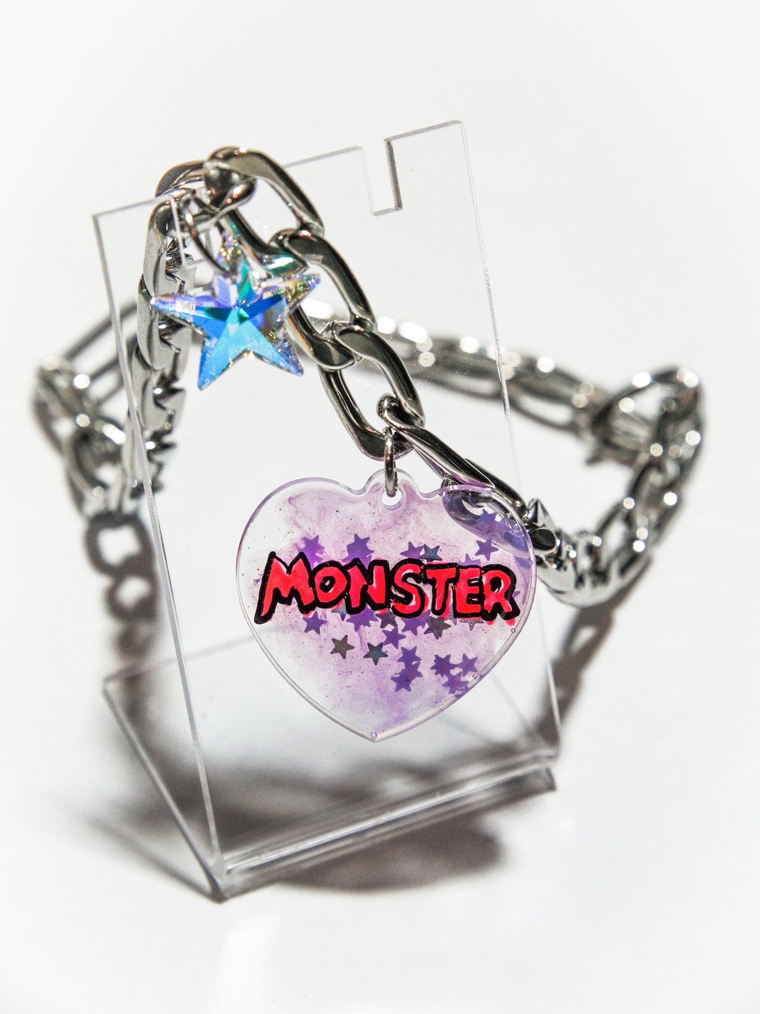 kathleen, shop kathleen, kathleen Los Angeles, Austin tx, resin jewelry, epoxy jewelry, handmade jewelry, independent artist, one of a kind, fox jewelry, holographic jewelry, rave jewelry, sparkle jewelry, pentagram, vampire, smiley, fang, rhinestone, spiral star, cast jewelry, monster necklace, Alyssa kazew, I heart binky