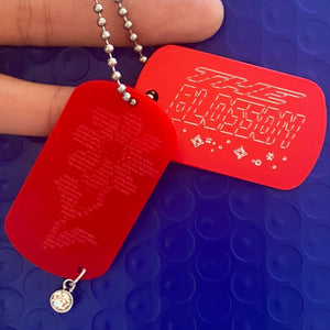 The Blossom, Dog Tag, Crystal Charm Necklace, Dog Tag Necklace, Shop Kathleen, Kathleen Los Angeles, Independent designer, independent artist, Lila Gold, Independent boutique, independent fashion