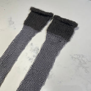 knit wamers, arm warmers, hand warmers, gloves, handknit, sustainable designer, chicago designer, fairy arm warmers, fingerless gloves, kathleen, shop kathleen, exaltus, metallic gloves, grey gloves, grunge gloves, sparkle gloves, striped gloves, emo gloves, scene gloves, chainmaille armwarmers