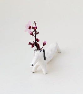 eleonor bostrom dog vase, porcelain vase