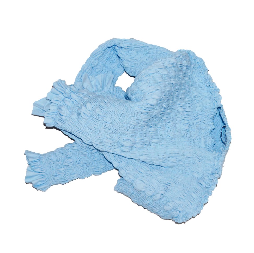 yulia kjellsson, baby blue elastic top, elastic, top, baby blue, kathleen, shop kathleen