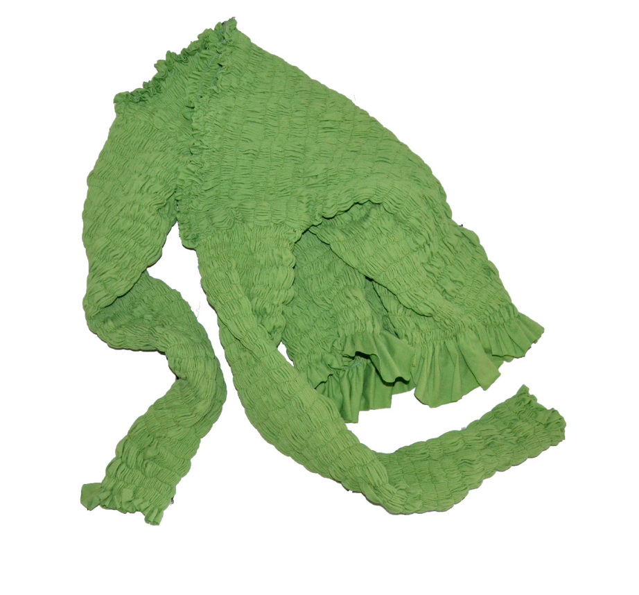 yulia kjellsson, green elastic top, elastic, top, kathleen, shop kathleen, los angeles