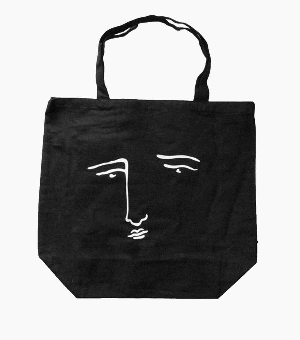 editorial magazine canvas bag, black bag, black canvas bag