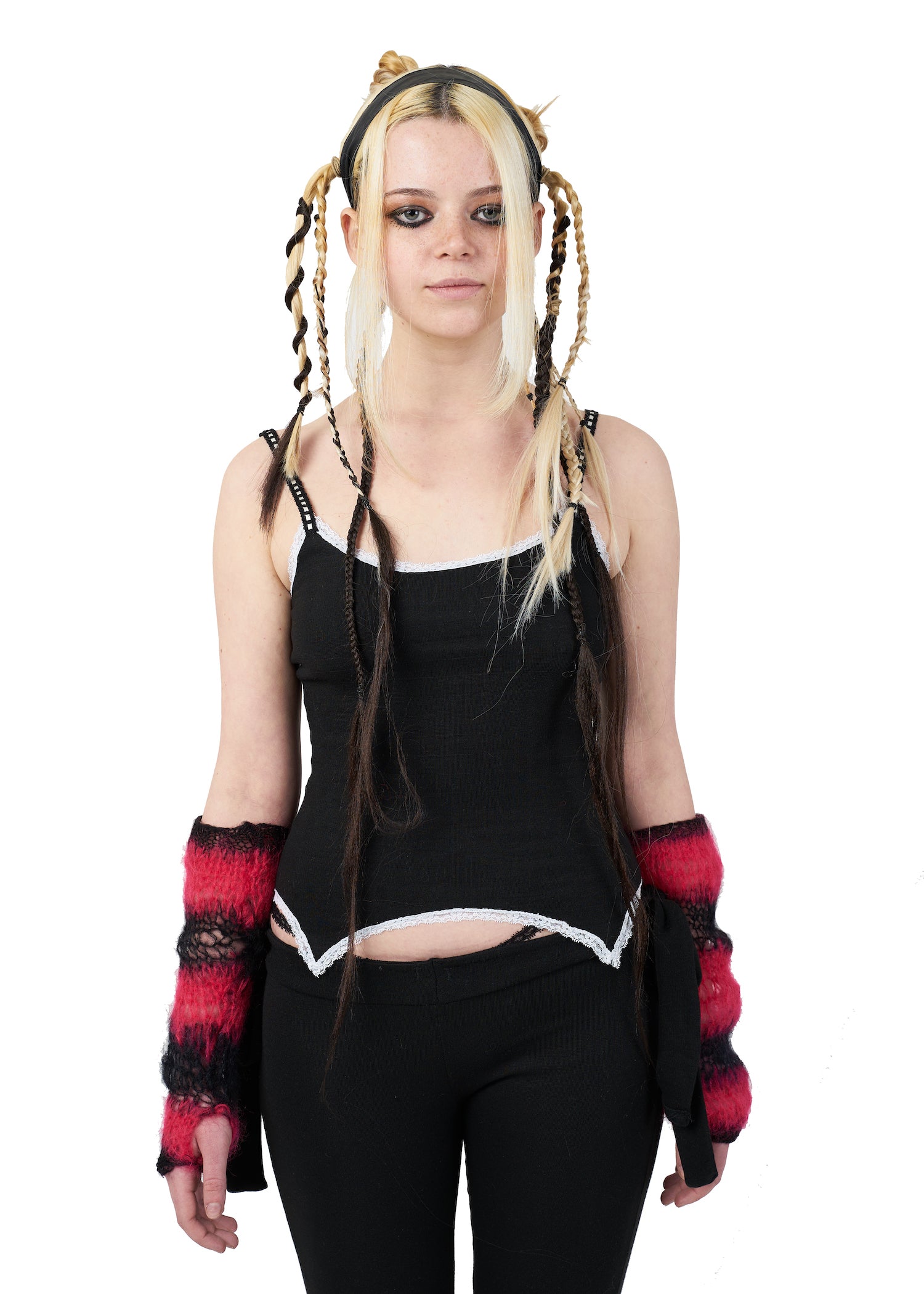 Kitty Corset Back Cami Top - Black