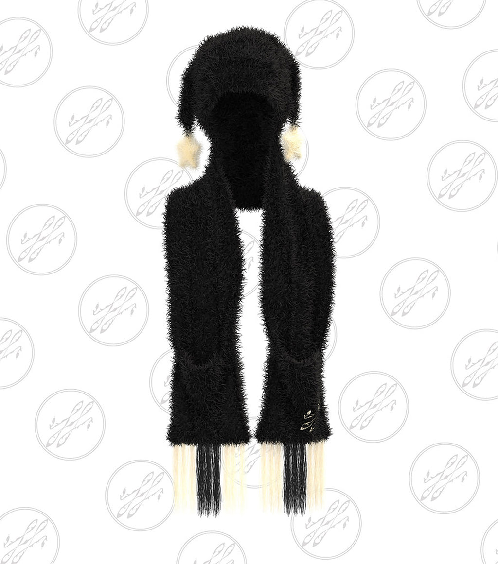 kathleen, kathleen los angeles,  jester hat, jingle hat, kitty hat, pointy beanie, small batch hat, star beanie, fuguihua, scarf hat, balaclava