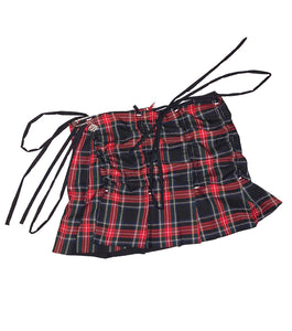 BONE, BONE69, B0NE69, London artist, independent fashion, independent designer, one of a kind, independent fashion, handmade fashion, plaid skirt, wrap skirt, kilt, wrap kilt, anime skirt, punk skirt, kathleen, kathleen los angeles, independent boutique, los angeles boutique, los angeles fashion, one of a kind