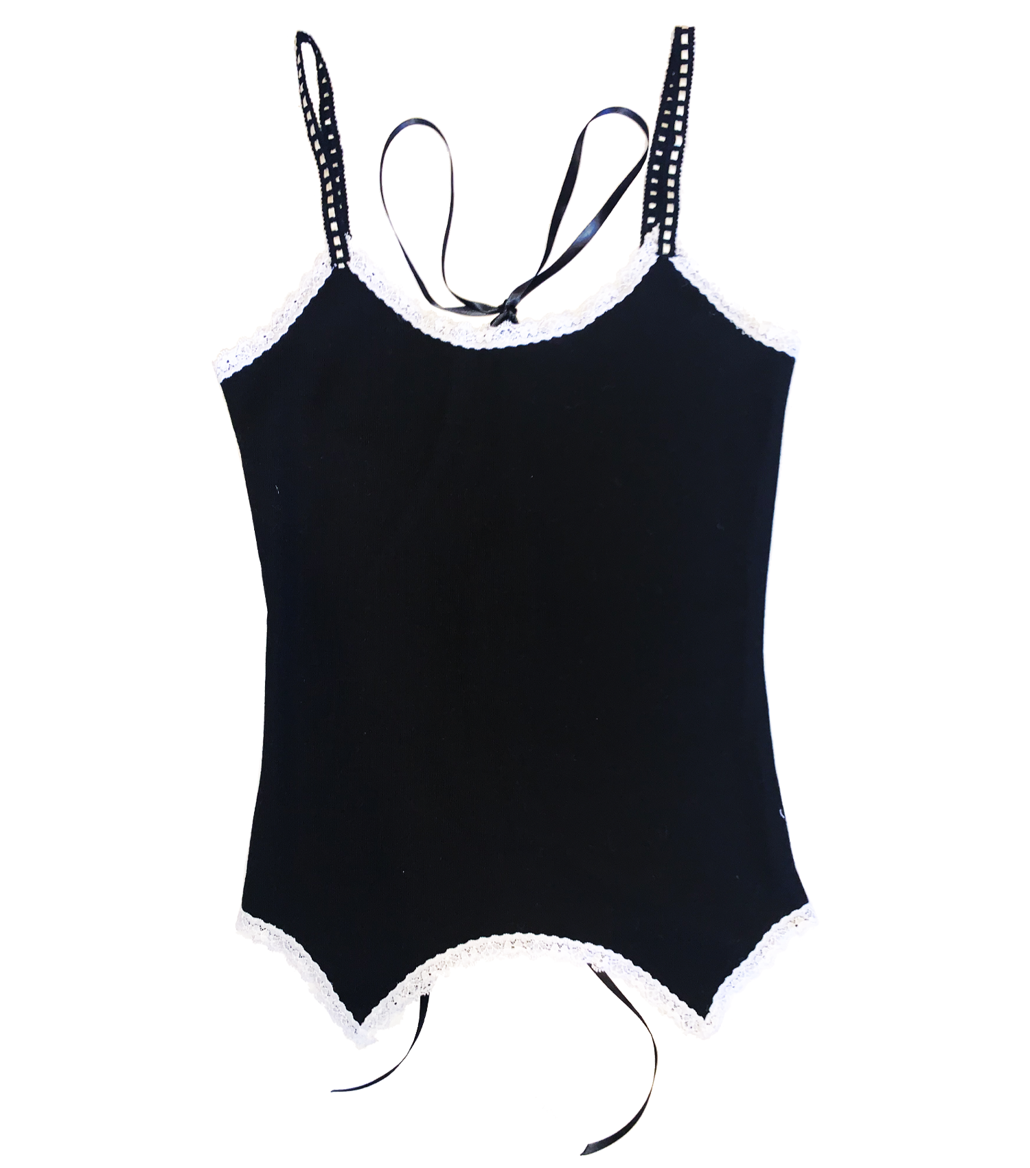 Kitty Corset Back Cami Top - Black