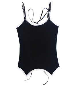 Kitty Corset Back Cami Top - Black
