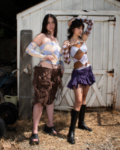 Brown & Lilac Diamond Halter Top