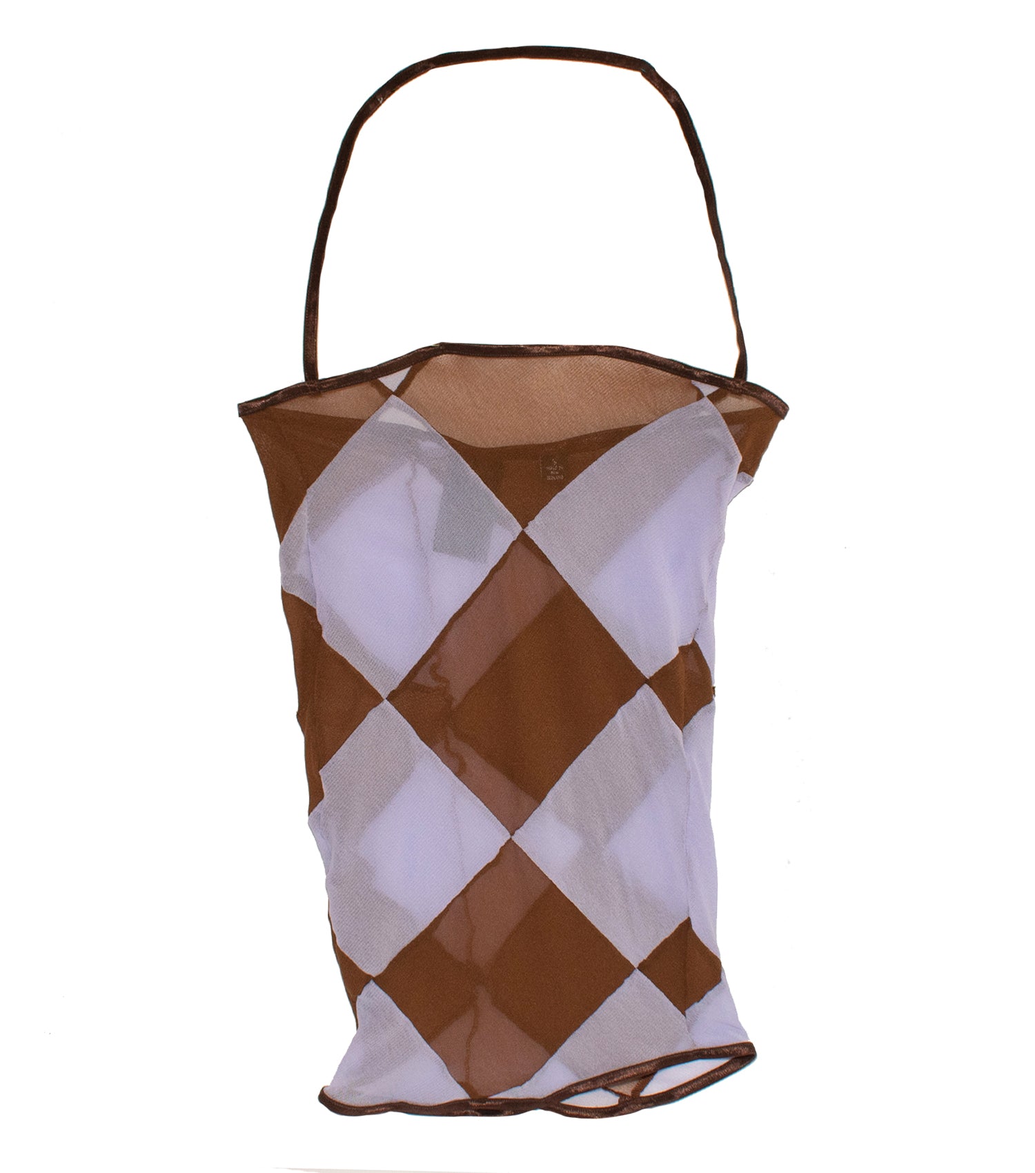 Brown & Lilac Diamond Halter Top