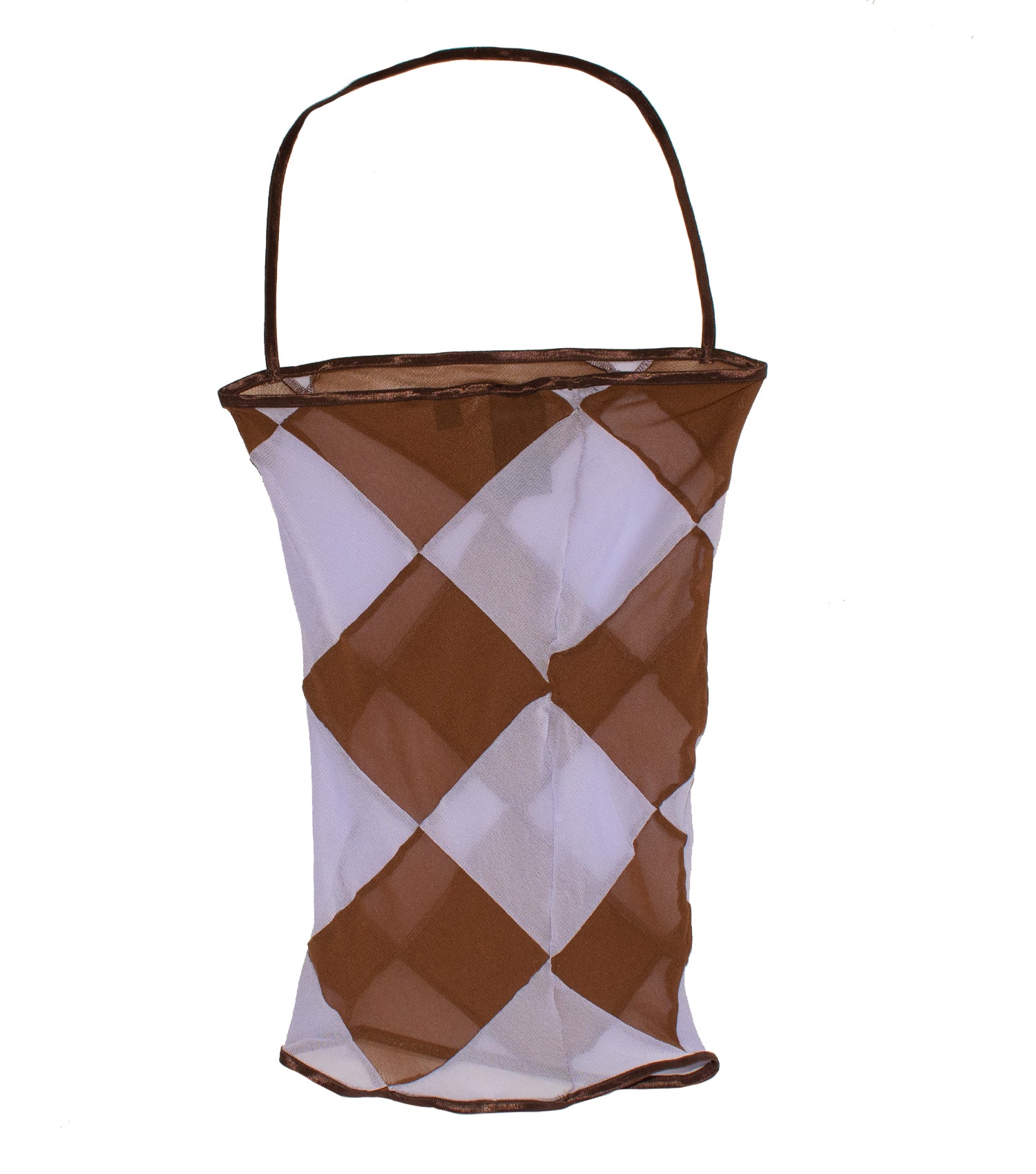 Brown & Lilac Diamond Halter Top