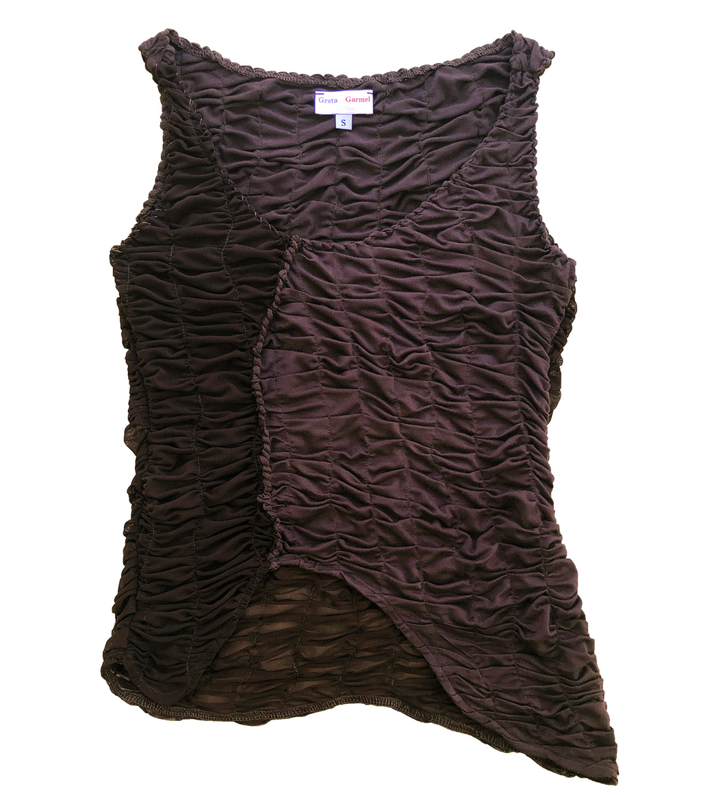 mesh skirt, asymmetrical top, pink tank top, brown miniskirt, fairy skirt, sheer top, elf skirt, fairy top matching set brown pink, independent designer, independent boutique,independent fashion, handmade top, handmade skirt, ruched top, ruched skirt, Shop Kathleen, Kathleen los Angeles, Los Angeles fashion, small business, greta garmel, made in Los Angeles, LA designer, small batch, hand gathered, hand ruched, ruffle top, ruffle skirt, ballet skirt, ballet top, brown and pink outfit, sheer outfit